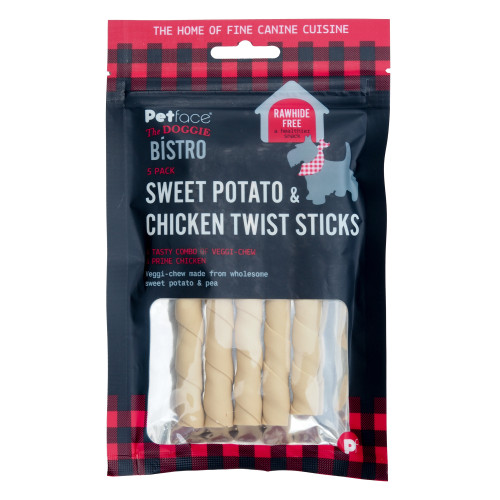 Petface Doggie Bistro Sweet Potato & Chicken Twist Sticks x 5